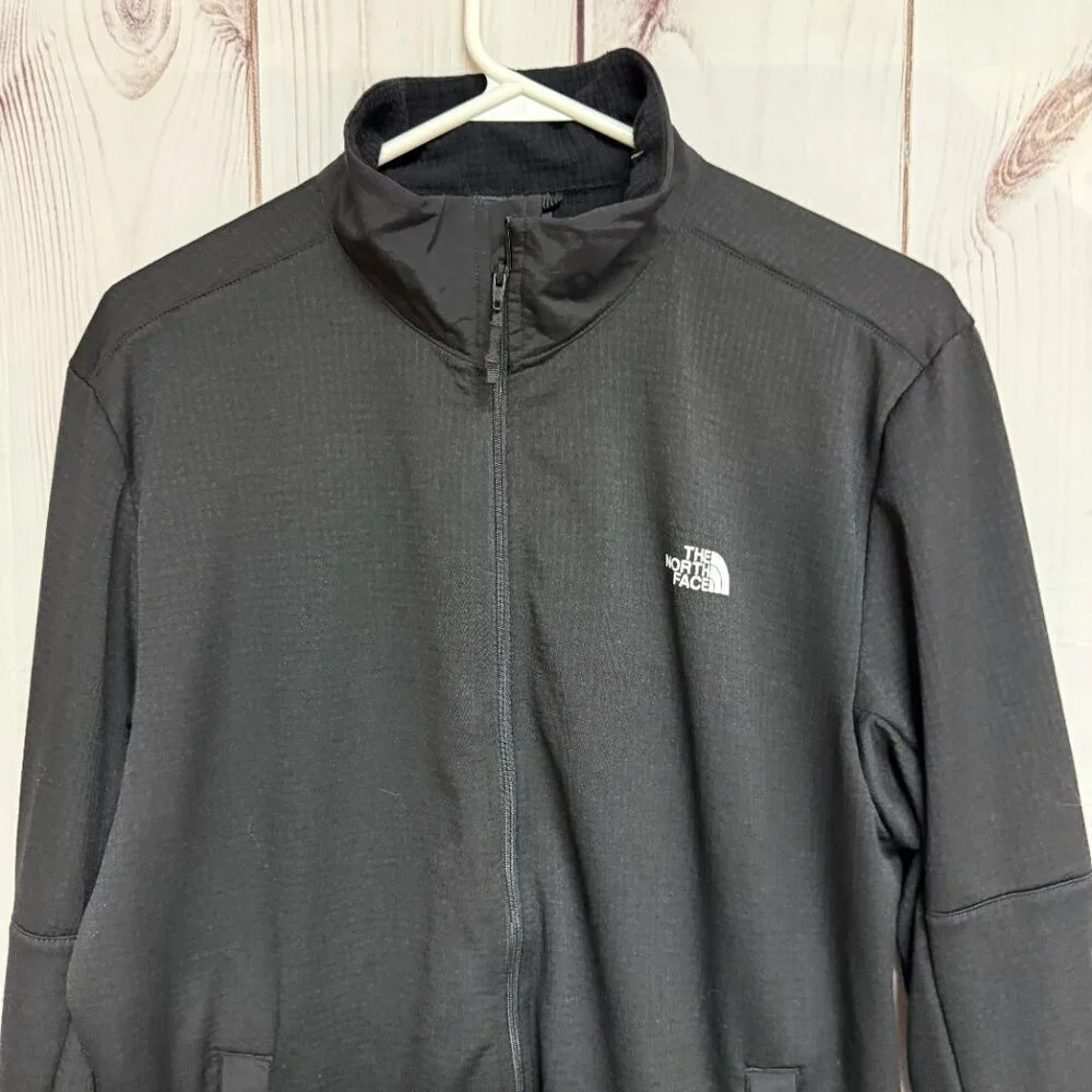 The North Face Wayroute Full Zip Jacket Mens M Black Grid Fleece NWT‎